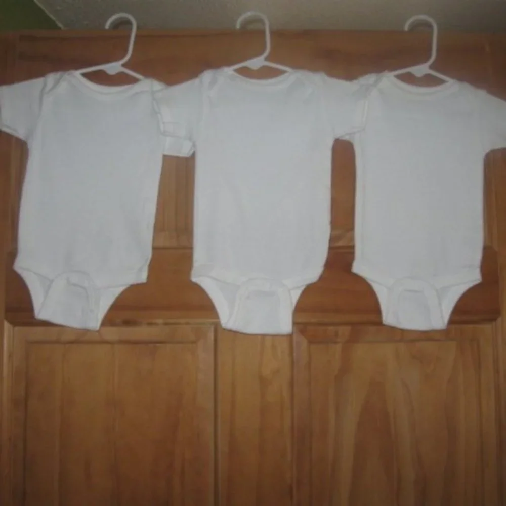5/$30 Miniwear White Short Sleeve Bodysuit Bundle